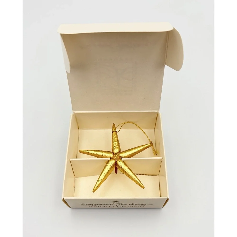 Margaret Furlong A Star In The Night Gold Leaf Porcelain Christmas Ornament VTG